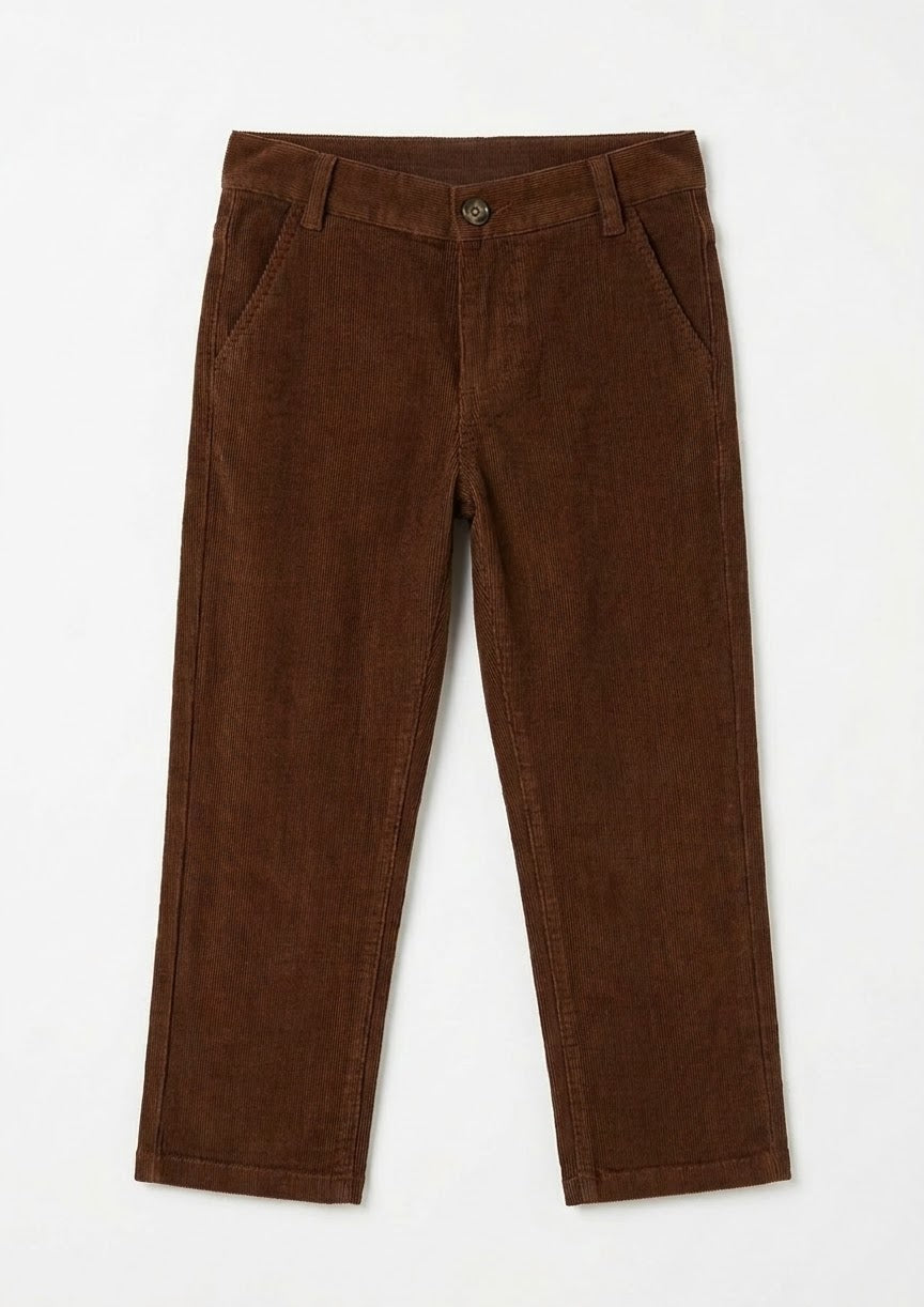 Conjunto Cuadros Café Pantalón Pana Foque