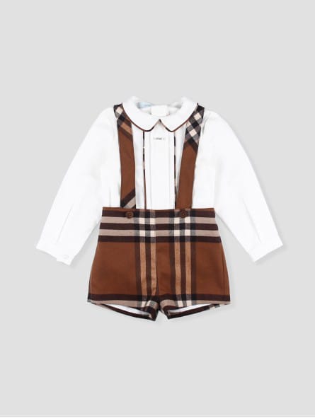 Peto Cuadros Café Camisa Foque