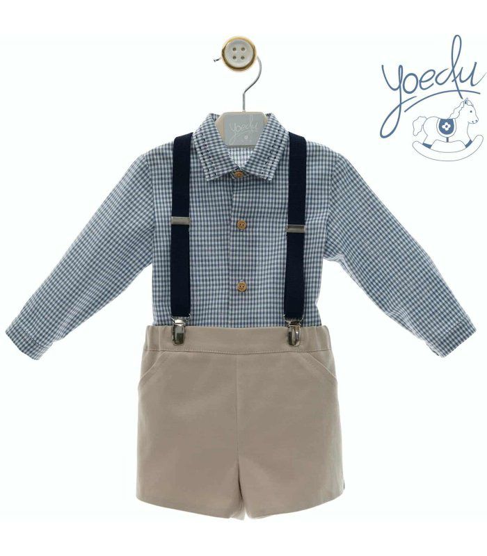 Peto Azul Beige Cuadros Yoedu
