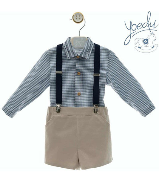 Peto Azul Beige Cuadros Yoedu